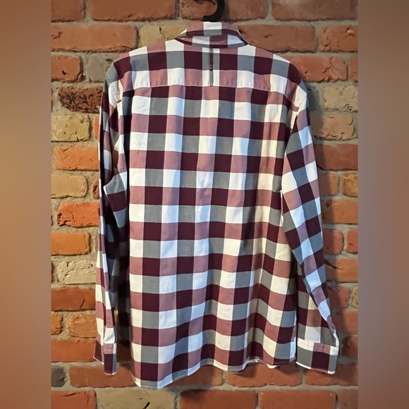 Banana Republic Maroon and White Checkered Shirt men XL - Picture 3 of 5